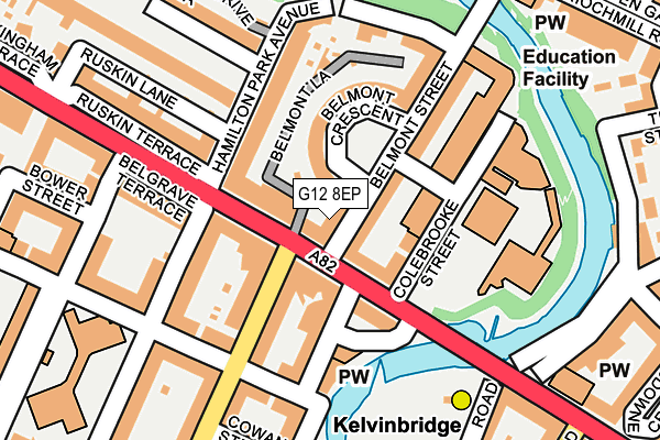 G12 8EP map - OS OpenMap – Local (Ordnance Survey)