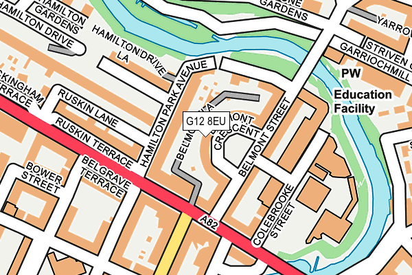 G12 8EU map - OS OpenMap – Local (Ordnance Survey)