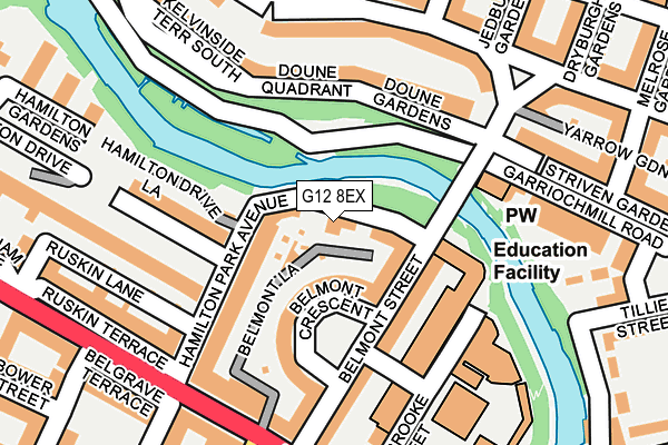 G12 8EX map - OS OpenMap – Local (Ordnance Survey)