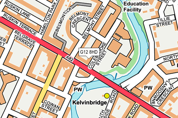 G12 8HD map - OS OpenMap – Local (Ordnance Survey)