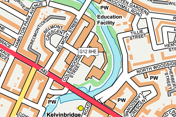 G12 8HE map - OS OpenMap – Local (Ordnance Survey)