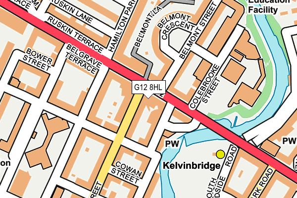 G12 8HL map - OS OpenMap – Local (Ordnance Survey)