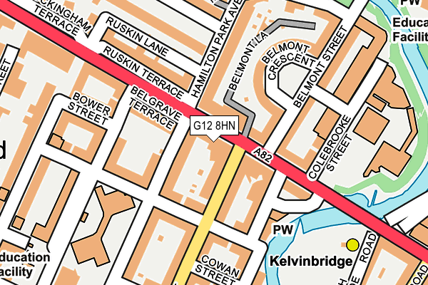 G12 8HN map - OS OpenMap – Local (Ordnance Survey)