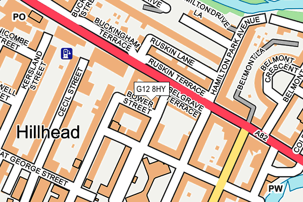 G12 8HY map - OS OpenMap – Local (Ordnance Survey)