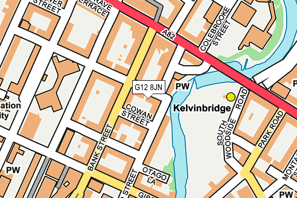 G12 8JN map - OS OpenMap – Local (Ordnance Survey)