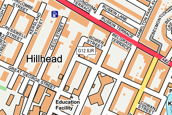 G12 8JR map - OS OpenMap – Local (Ordnance Survey)