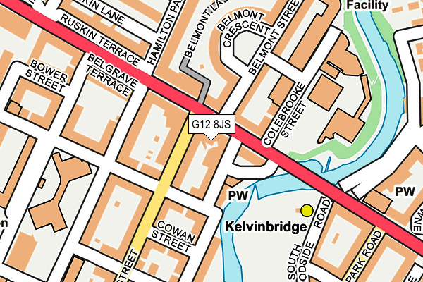 G12 8JS map - OS OpenMap – Local (Ordnance Survey)