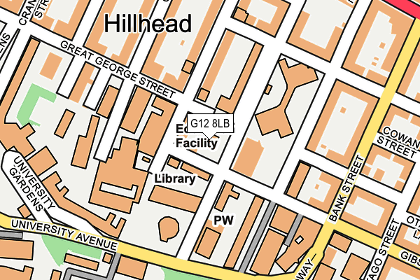 G12 8LB map - OS OpenMap – Local (Ordnance Survey)