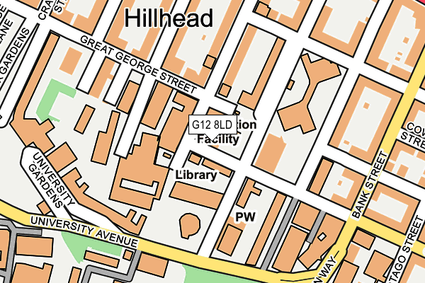 G12 8LD map - OS OpenMap – Local (Ordnance Survey)