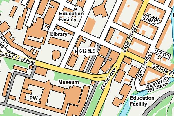 G12 8LS map - OS OpenMap – Local (Ordnance Survey)