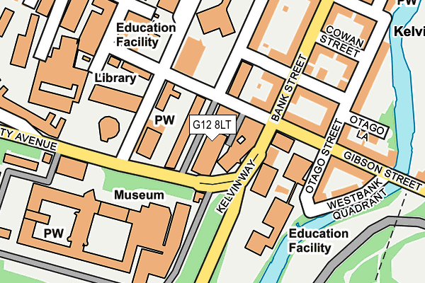 G12 8LT map - OS OpenMap – Local (Ordnance Survey)