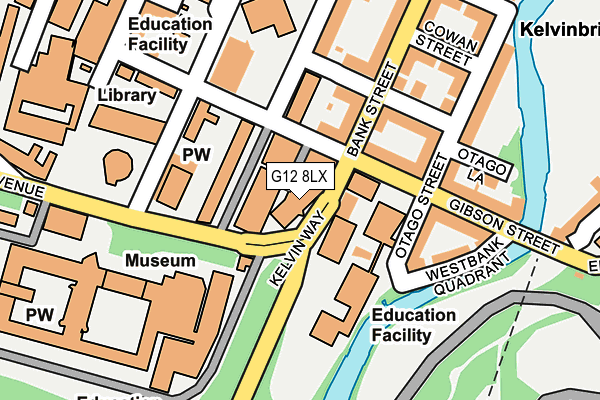 G12 8LX map - OS OpenMap – Local (Ordnance Survey)