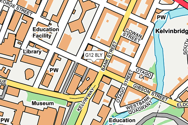 G12 8LY map - OS OpenMap – Local (Ordnance Survey)