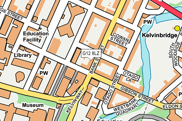 G12 8LZ map - OS OpenMap – Local (Ordnance Survey)