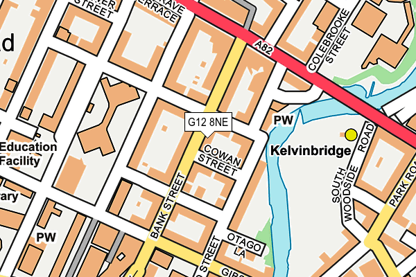 G12 8NE map - OS OpenMap – Local (Ordnance Survey)