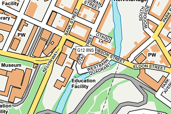 G12 8NS map - OS OpenMap – Local (Ordnance Survey)