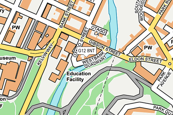 G12 8NT map - OS OpenMap – Local (Ordnance Survey)