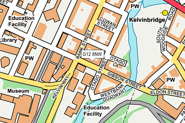 G12 8NW map - OS OpenMap – Local (Ordnance Survey)