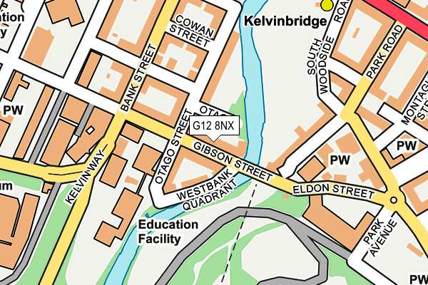 G12 8NX map - OS OpenMap – Local (Ordnance Survey)