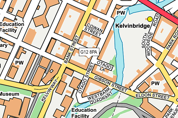 G12 8PA map - OS OpenMap – Local (Ordnance Survey)