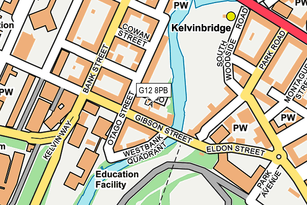 G12 8PB map - OS OpenMap – Local (Ordnance Survey)