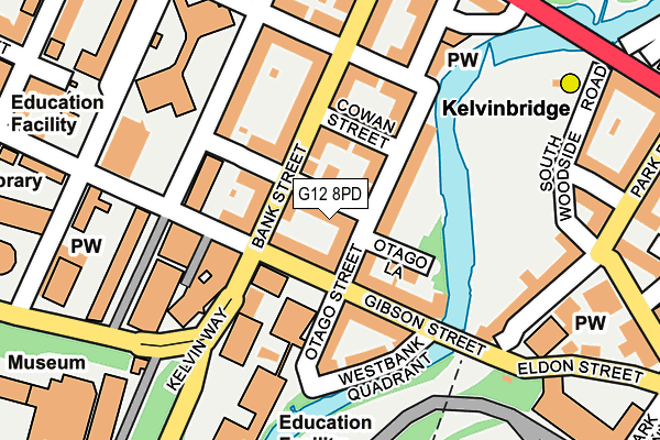 G12 8PD map - OS OpenMap – Local (Ordnance Survey)