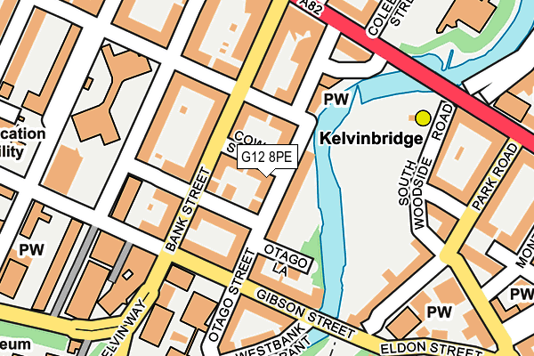 G12 8PE map - OS OpenMap – Local (Ordnance Survey)