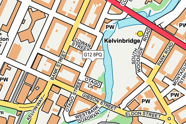 G12 8PQ map - OS OpenMap – Local (Ordnance Survey)