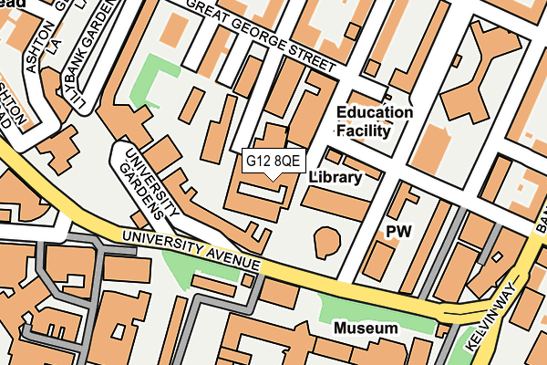 G12 8QE map - OS OpenMap – Local (Ordnance Survey)