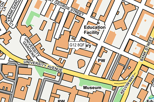 G12 8QF map - OS OpenMap – Local (Ordnance Survey)