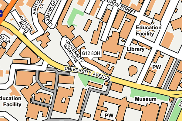 G12 8QH map - OS OpenMap – Local (Ordnance Survey)