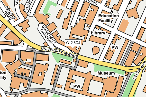 G12 8QJ map - OS OpenMap – Local (Ordnance Survey)