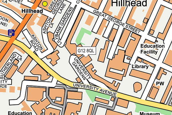 G12 8QL map - OS OpenMap – Local (Ordnance Survey)