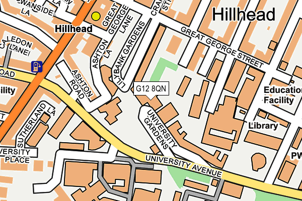 G12 8QN map - OS OpenMap – Local (Ordnance Survey)