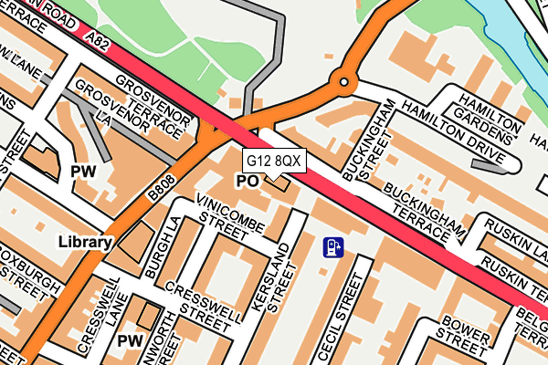 G12 8QX map - OS OpenMap – Local (Ordnance Survey)