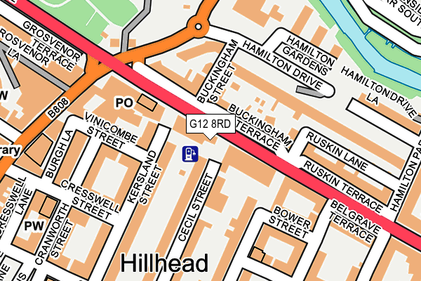 G12 8RD map - OS OpenMap – Local (Ordnance Survey)