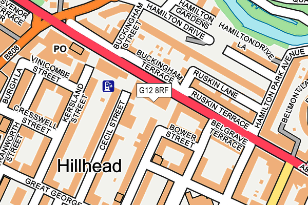 G12 8RF map - OS OpenMap – Local (Ordnance Survey)