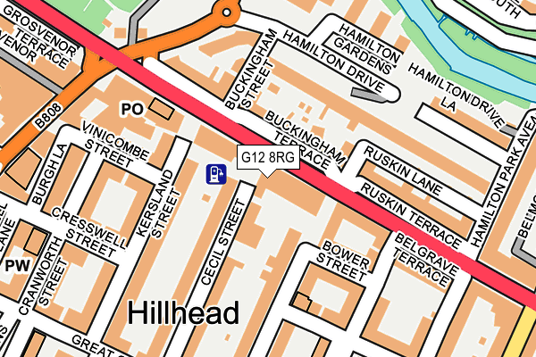G12 8RG map - OS OpenMap – Local (Ordnance Survey)