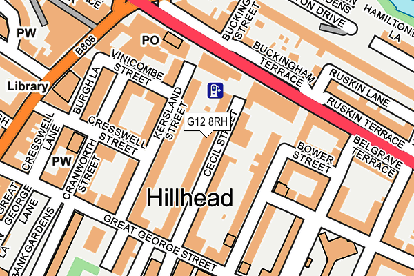 G12 8RH map - OS OpenMap – Local (Ordnance Survey)