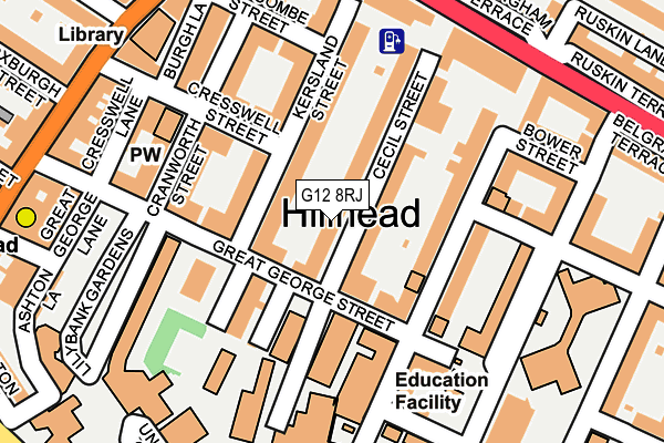 G12 8RJ map - OS OpenMap – Local (Ordnance Survey)