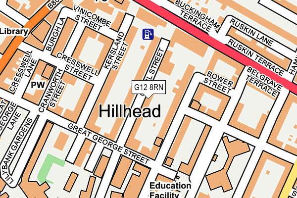 G12 8RN map - OS OpenMap – Local (Ordnance Survey)