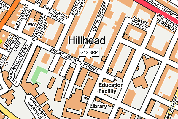 G12 8RP map - OS OpenMap – Local (Ordnance Survey)