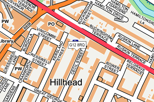 G12 8RQ map - OS OpenMap – Local (Ordnance Survey)