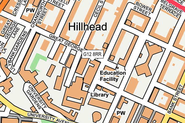 G12 8RR map - OS OpenMap – Local (Ordnance Survey)