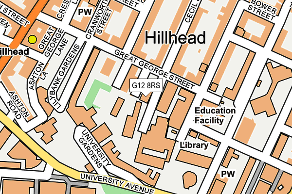 G12 8RS map - OS OpenMap – Local (Ordnance Survey)