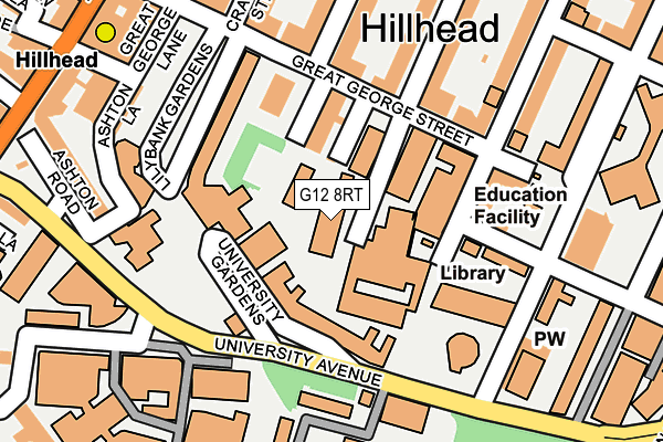 G12 8RT map - OS OpenMap – Local (Ordnance Survey)