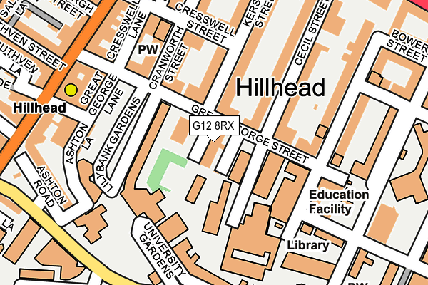 G12 8RX map - OS OpenMap – Local (Ordnance Survey)