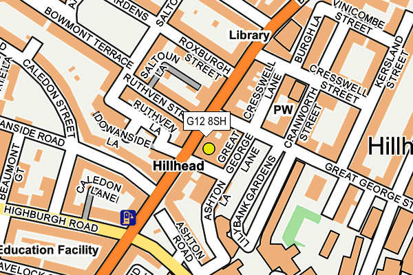 G12 8SH map - OS OpenMap – Local (Ordnance Survey)