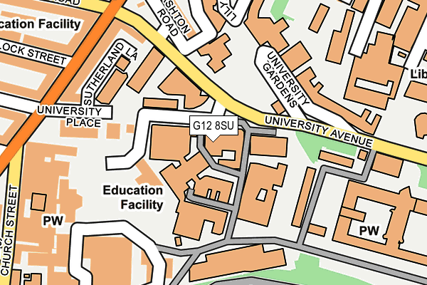 G12 8SU map - OS OpenMap – Local (Ordnance Survey)