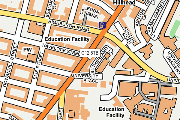 G12 8TB map - OS OpenMap – Local (Ordnance Survey)